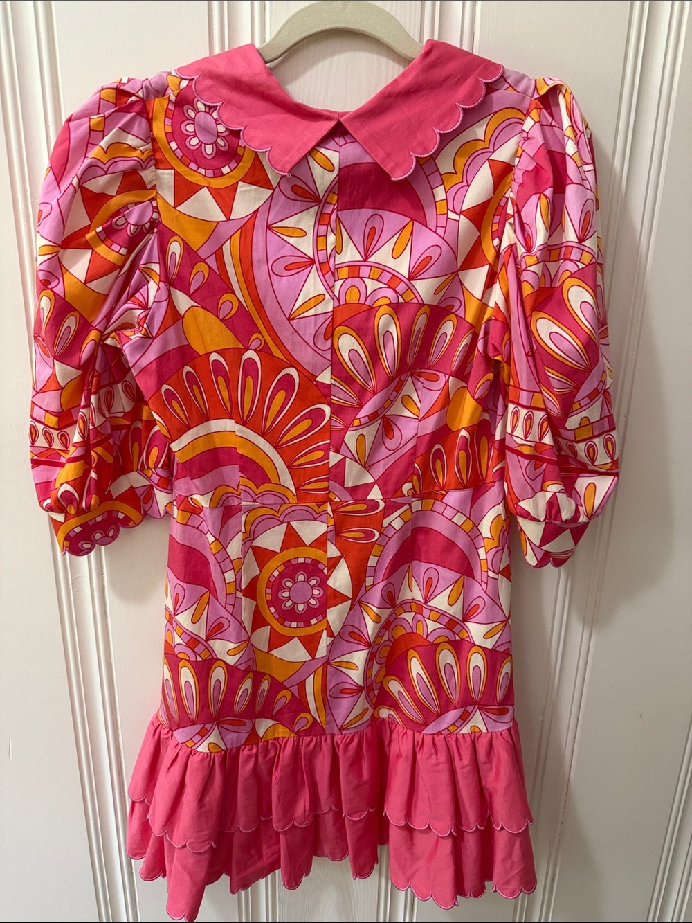 ALDEN ADAIR piper dress groovy baby S small pink NWT ruffle tiered - Picture 10 of 13